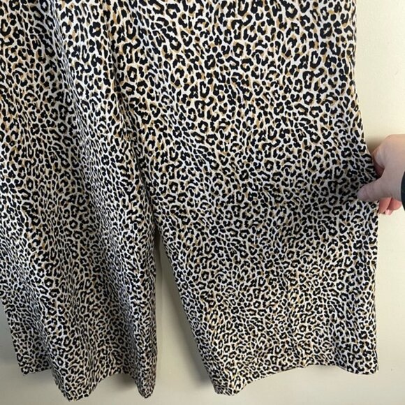 J Crew Wide-leg cropped high rise pant in animal leopard-print silk size 2 - Picture 6 of 12